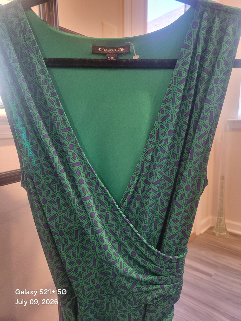 41 Hawthorn Green Geometric Wrap Dress